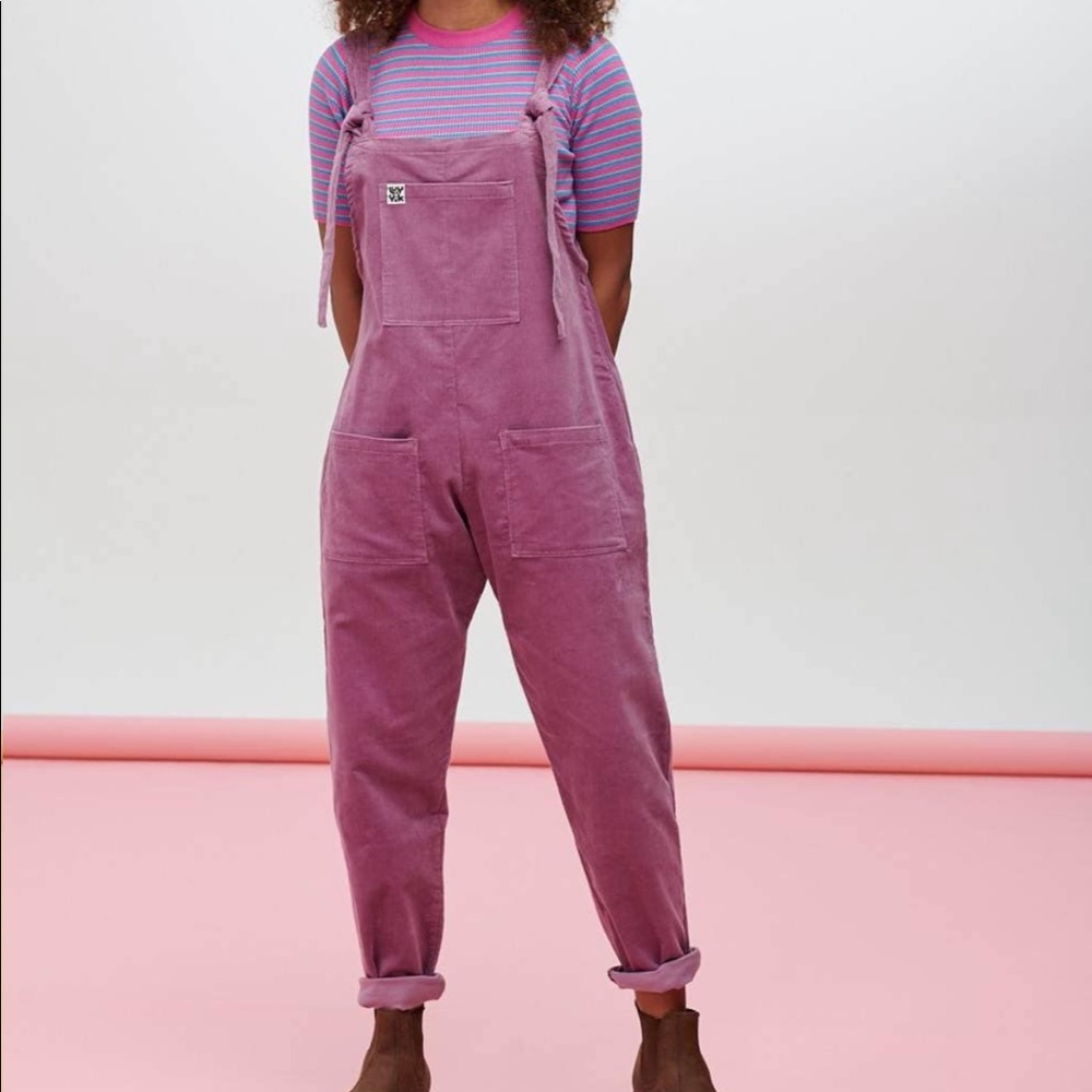 Lucy and Yak Grape Corduroy Dungarees Overalls